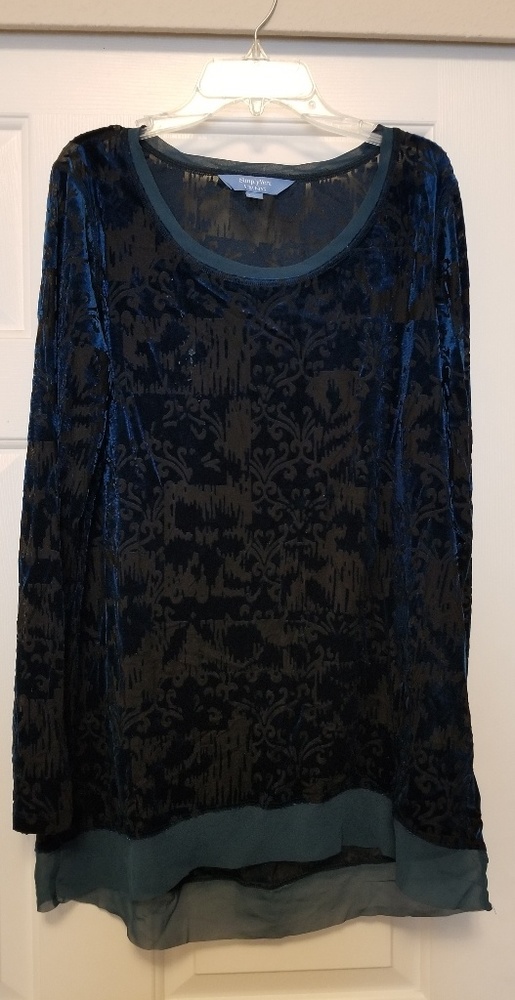 💥!!! Vera Wang velvet burnout shirt